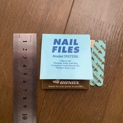 ダルトン　ボノックス　ネイルファイル　爪やすり　パーツ　紙物　雑貨　海外　水色　ネイル　バッファー　アンティーク雑貨　ディスプレイ　おすそ分けファイル素材　ジャンクジャーナル素材　ハンドメイドパーツ　アンティーク　雑貨　海外　の画像