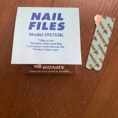 ダルトン　ボノックス　ネイルファイル　爪やすり　パーツ　紙物　雑貨　海外　水色　ネイル　バッファー　アンティーク雑貨　ディスプレイ　おすそ分けファイル素材　ジャンクジャーナル素材　ハンドメイドパーツ　アンティーク　雑貨　海外　の画像