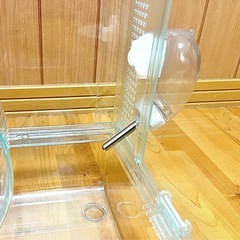ハムスターケージGEX☆透明☆ほぼ未使用/クリアケージ☆ホイール,給水器,ハウス付き！！の画像