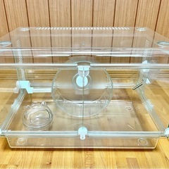 ハムスターケージGEX☆透明☆ほぼ未使用/クリアケージ☆ホイール,給水器,ハウス付き！！の画像