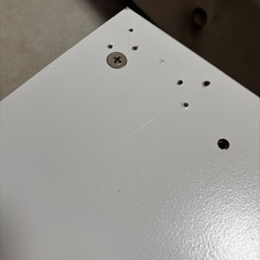 本棚　テレビ台　棚　収納　大理石調　ホワイト　ツヤ　穴つき　キャビネット　鏡面の画像