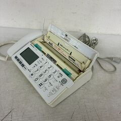 Panasonic パーソナルファックス KX-PD383DLE1 100V 動作確認済 電話機 FAX 子機2台セット ホワイト 電話 パナソニック Y2387の画像