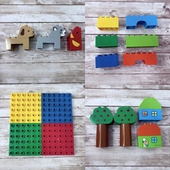 アンパンマン はじめてのブロックバケツL バンダイ 赤ブロック1つ欠品の画像