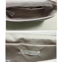 新品未使用】H&M 2wayキルティング ショルダーハンドバッグ アイボリーの画像