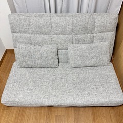 幅130 3wayリクライニング 2人掛け コンパクト ローソファ ハイバック ソファベッド 座椅子 折りたたみの画像