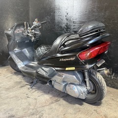 ★支払総額4.8万円★買取強化中！ まずはカンタン無料査定まで！ ヤマハ マジェスティC 黒 SG03J ダイヤカットシート！ アルミステップ！ メッキパーツ！ フロントマスク！ 社外マフラー！の画像