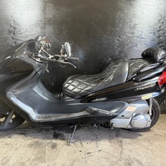 ★支払総額4.8万円★買取強化中！ まずはカンタン無料査定まで！ ヤマハ マジェスティC 黒 SG03J ダイヤカットシート！ アルミステップ！ メッキパーツ！ フロントマスク！ 社外マフラー！の画像