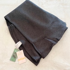 新品未使用　円形テーブルクロス 撥水加工 北欧 無地 直径178㎝ ブラックグレーの画像