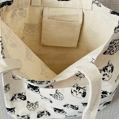 猫柄トートバッグ エコバッグ かわいい おしゃれ 通勤通学の画像