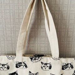 猫柄トートバッグ エコバッグ かわいい おしゃれ 通勤通学の画像