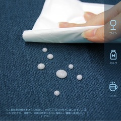 新品未使用　円形テーブルクロス 撥水加工 北欧 無地 直径274㎝ ライトネイビーの画像