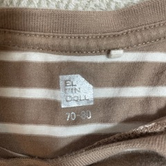 ELFIN DOLL ストライプTシャツとデニム風パンツセット 70-80の画像