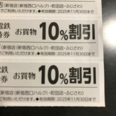 小田急百貨店10%割引券の画像