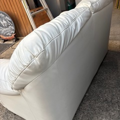 ●本革　2人掛けソファー●ホワイトの画像