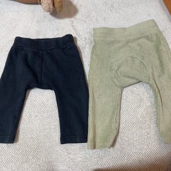 コットンリブ編みパンツ2枚セットの画像