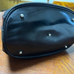 GUCCI グッチ　ブラック ナイロン レザー 巾着バッグの画像