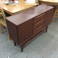 【収納力を備えたサイドボード】サイドボード 市場株式会社　VINTO　キャビネット　チェスト ローチェスト タンス ：ブラウンの画像