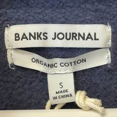 【未使用】BANKS バンクス ENCORE FLEECE バックプリント ロゴ プルオーバー パーカー S デニム AFL0230 メンズの画像