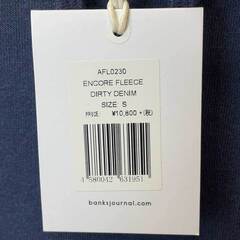 【未使用】BANKS バンクス ENCORE FLEECE バックプリント ロゴ プルオーバー パーカー S デニム AFL0230 メンズの画像