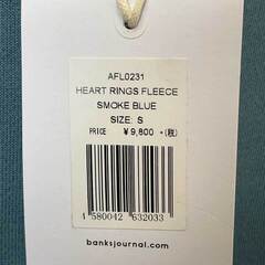 【未使用】BANKS バンクス HEART RINGS FLEECE トレーナー ロゴ プリント S スモーク ブルー AFL0231 メンズの画像