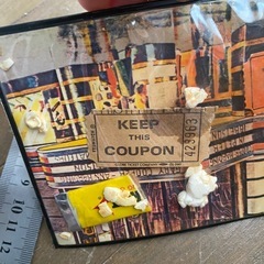 アンティーク　シャカシャカ　ガム　ポップコーン　当時物　レトロ　海外チケット　玩具　チューインガム　ポップコーン　ポストカード　レア　海外チケットの画像