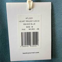 【未使用】BANKS バンクス HEART RINGS FLEECE トレーナー ロゴ プリント M スモーク ブルー AFL0231 メンズの画像