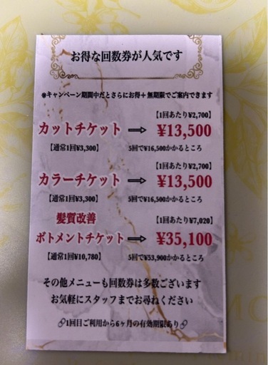 【終了しました】Earth(美容室)カラー&カット　回数券 終了しました】Earth(美容室)カラー&カット回数券 (ab) 鹿児島のその他