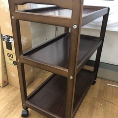 【ドリーム川西店御来店限定】☆ジモティー見たよ♪割引☆ 山善 木製3段ワゴン  クリーニング済み 【99560000034911】の画像