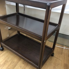 【ドリーム川西店御来店限定】☆ジモティー見たよ♪割引☆ 山善 木製3段ワゴン  クリーニング済み 【99560000034911】の画像
