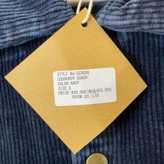【未使用】Almond Surfboards & Design アーモンド サーフボード デザイン COUDUROY COACH コーデュロイ コーチ ジャケット S ネイビー OZ0008 ユニセックスの画像