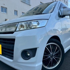 快適なターボ☆月々9千円〜分割払い可‼️ 車検2年付き！【名義変更代込み】☆スズキ ワゴンRスティングレー☆ステアリングスイッチ付き☆Bluetooth対応ディスプレイオーディオ付き☆ETC付き☆プッシュスタート☆ドライブレコーダー付きのフル装備☆社外アルミ☆そのまま乗って帰れます！の画像