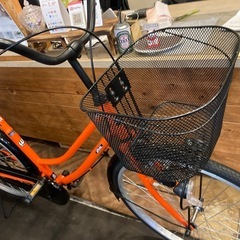 【カゴ新品！】シングルギア　26インチ自転車　オレンジの画像