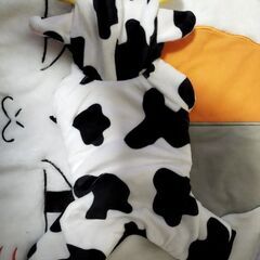 犬の服2点(牛、トナカイとサンタ)の画像