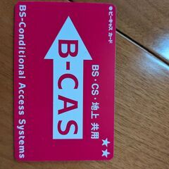 テレビのアンテナケーブルとB-CASカードの画像