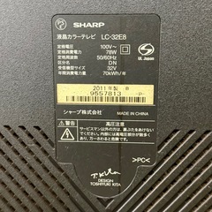 【お買い得‼️】シャープ 2011年製 32V型ハイビジョン液晶テレビ アクオス の画像