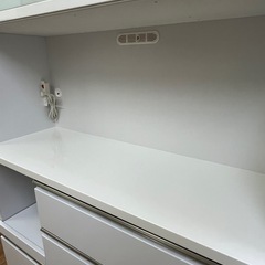 激安!! 大型家具!! 三幸 キッチンボード 食器棚 レンジボード 白家具の画像