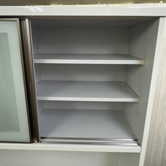 激安!! 大型家具!! 三幸 キッチンボード 食器棚 レンジボード 白家具の画像