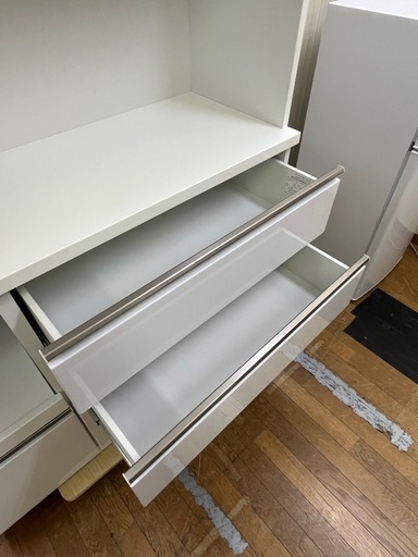 激安!! 大型家具!! 三幸 キッチンボード 食器棚 レンジボード 白家具