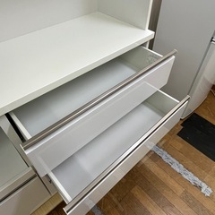 激安!! 大型家具!! 三幸 キッチンボード 食器棚 レンジボード 白家具の画像