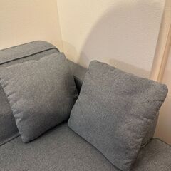 【美品】山善(YAMAZEN) ソファ2人掛け　クッション付きの画像