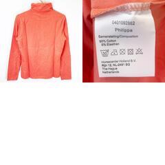 【未使用】HV POLO SOCIETY 長袖 タートルネック ライディングシャツ S Rouge ピンクオレンジ レディース 乗馬 馬術の画像