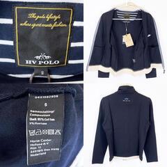 【未使用】HV POLO カーディガン ジップアップシャツ S ネイビー レディース 乗馬 馬術の画像