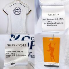 【未使用】SCHOCKEMOHLE ショッケミューレ 半袖 ハーフジップシャツ ライディングシャツ S ホワイト 2812-00557 レディース 乗馬 馬術の画像