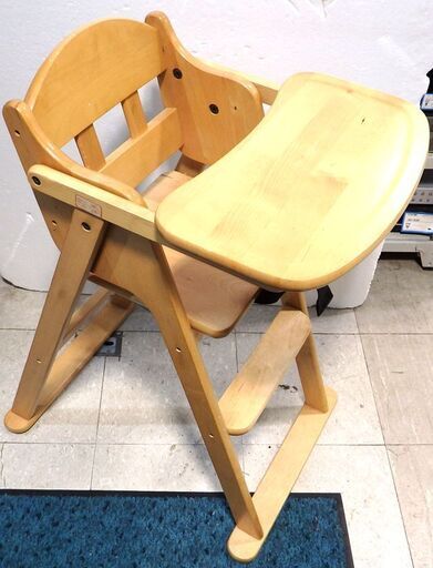 澤田木工所 リトルウッド ハイチェア 折りたたみ■天然木（カバ材） ウレタン塗装■No.3709