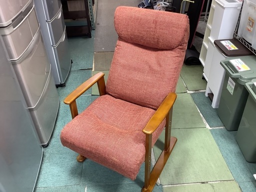 【リサイクルサービス八光】幅61.5㎝　リクライニング　高座椅子　レッド