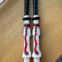 クリスマス キャンドル2本（雪だるま）の画像