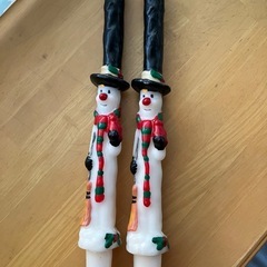 クリスマス キャンドル2本（雪だるま）の画像