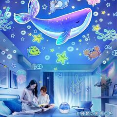 【新品】21種類投影フィルム プラネタリウム 間接照明 ライト 360度回転 光色変換の画像