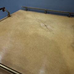 超希少『ALDO TURA』アルドトゥーラ キッチンワゴン サイドテーブル ワゴン カート テーブル 可動式 真鍮 羊皮紙 1960's ヴィンテージの画像