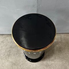 美品『AHURA』アウラ ceramic 台座 花台 飾り台 オブジェ コラム スワロフスキー 陶器 陶器製 置物 置き物 イタリア製 ゴールド ブラック 小の画像